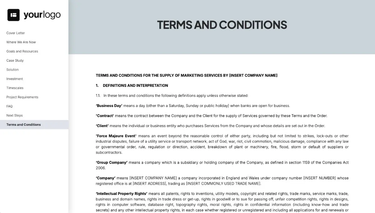 Marketing Funnels Quote Template - Pre-Written Contract