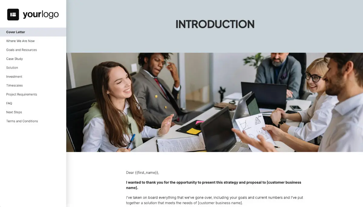 Marketing Funnels Quote Template - Pre-Written Intro and Services Section