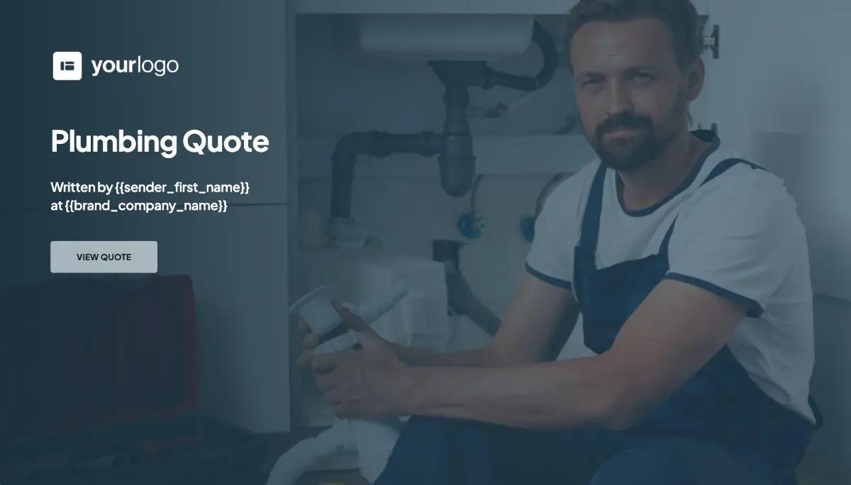 Plumbing Quote Template - Visually Stunning Cover