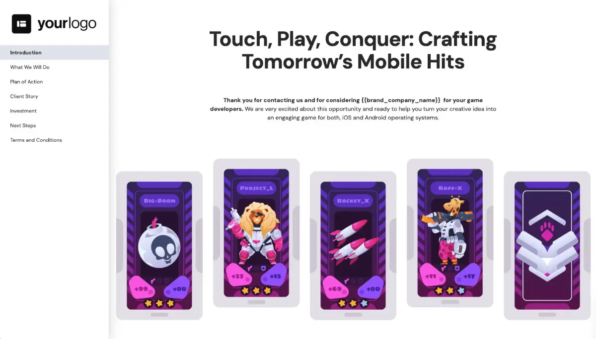 Mobile Game Development Quote Template Slide 2