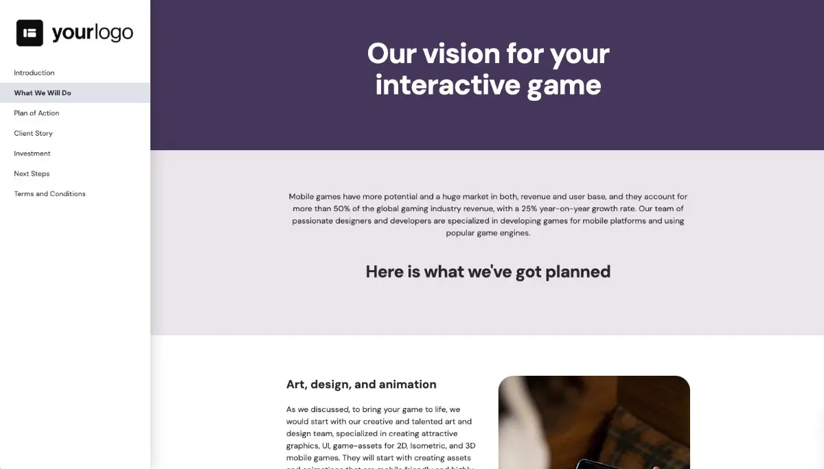 Mobile Game Development Quote Template Slide 3