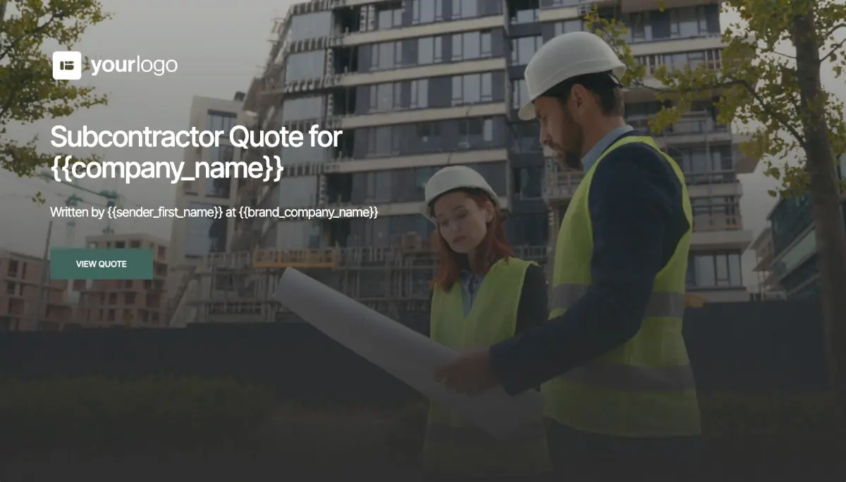 Subcontractor Quote Template
