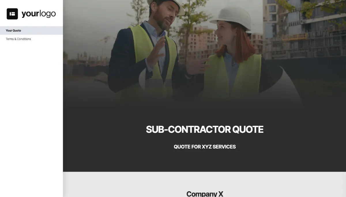 Subcontractor Quote Template Slide 2