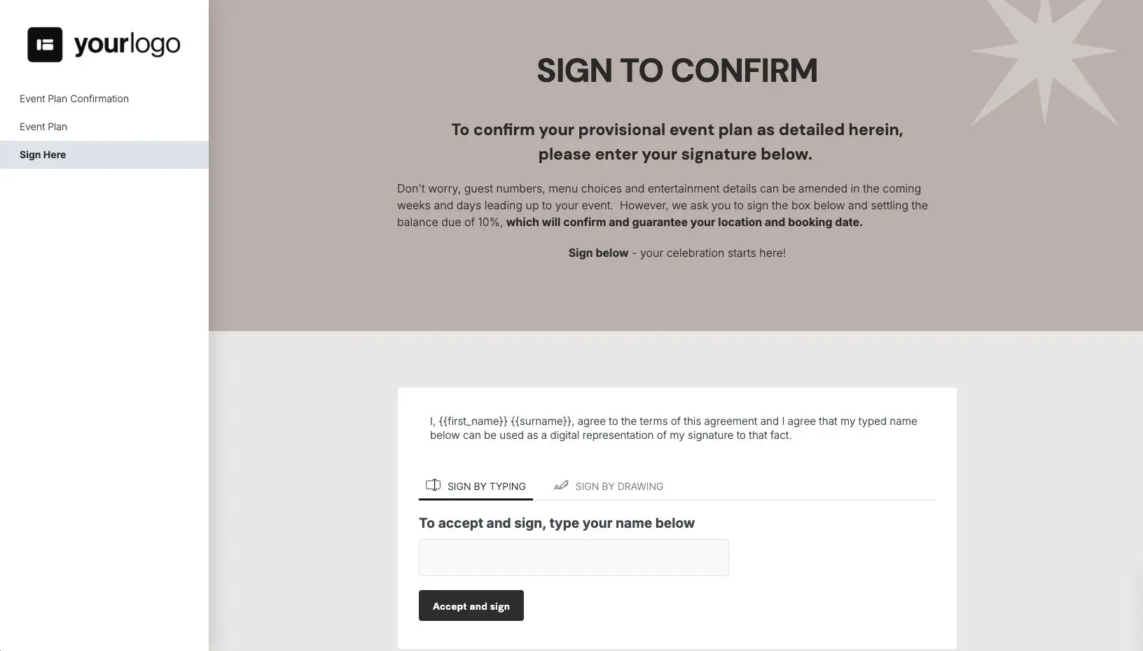 Event Plan Client Approval - Next Steps with Digital Signing