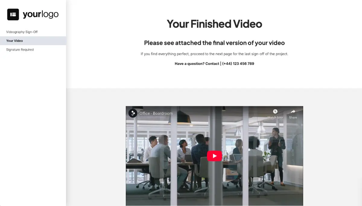 Final Video Signoff - Presentation of The Final Video