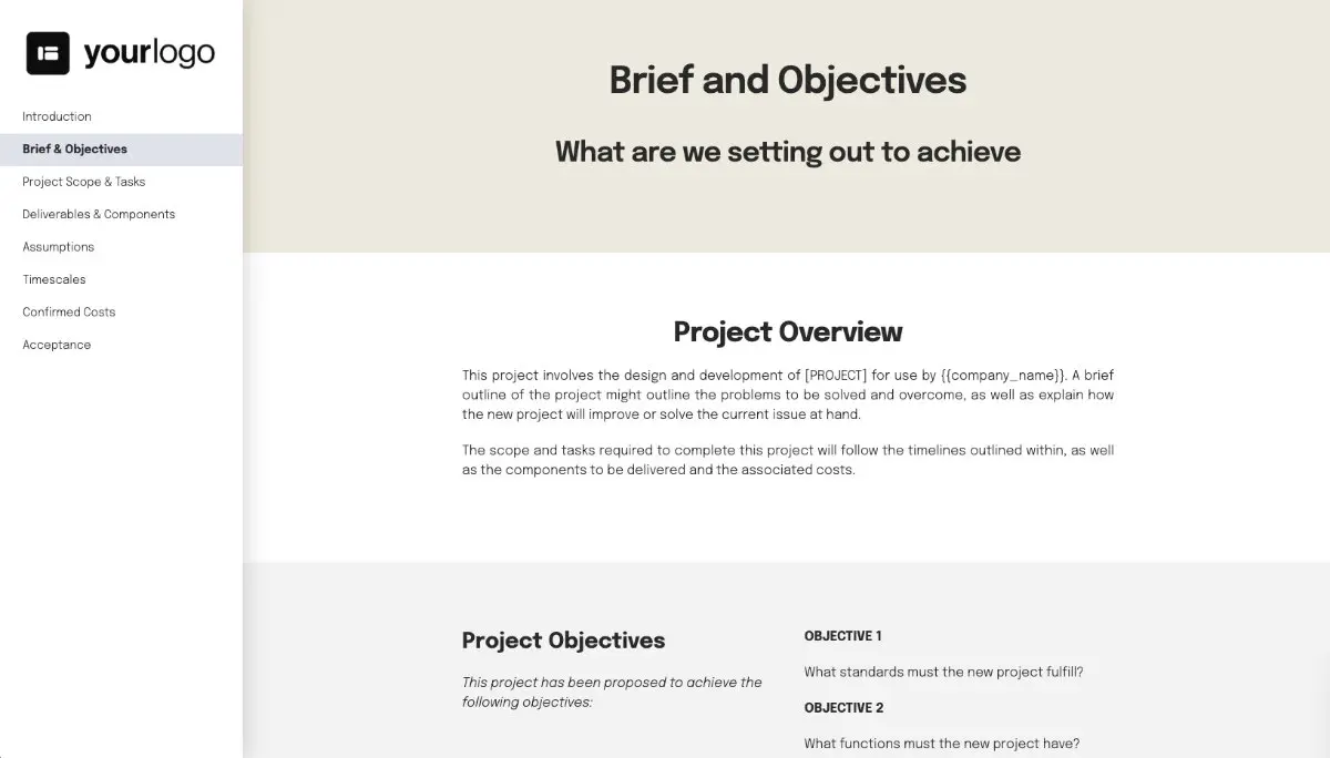 General Statement of Work Template Slide 3