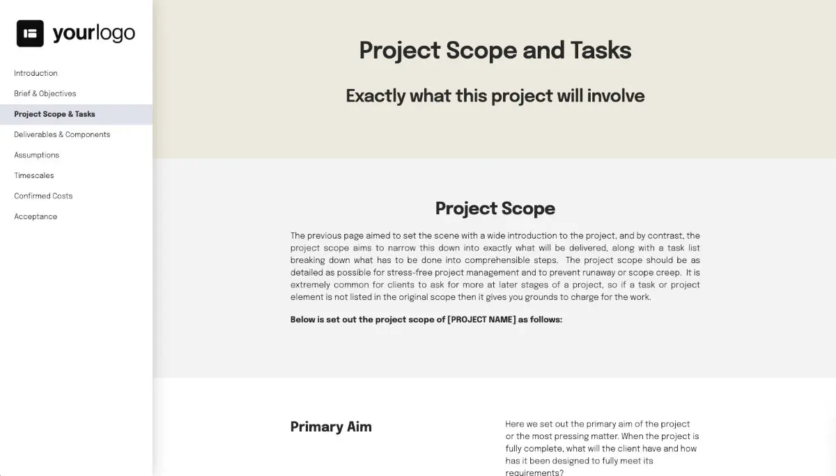 General Statement of Work Template Slide 4