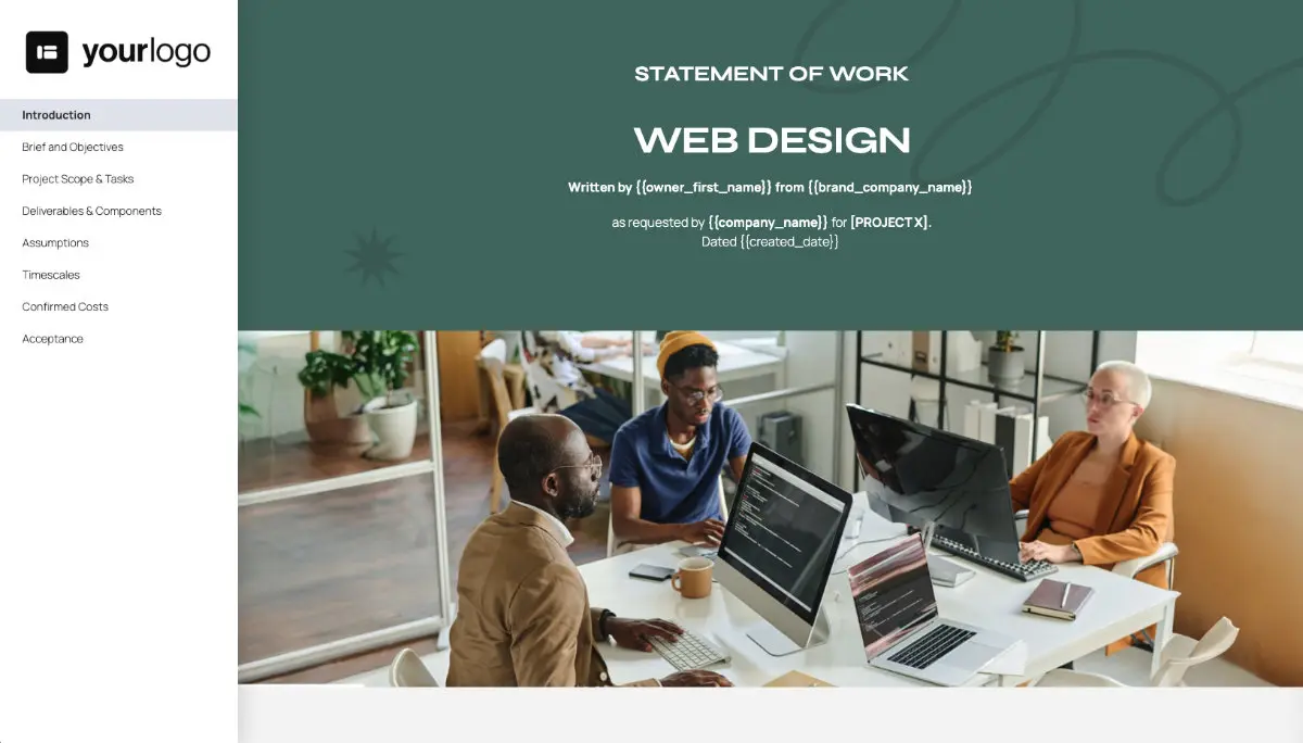 Web Design Statement of Work Slide 2